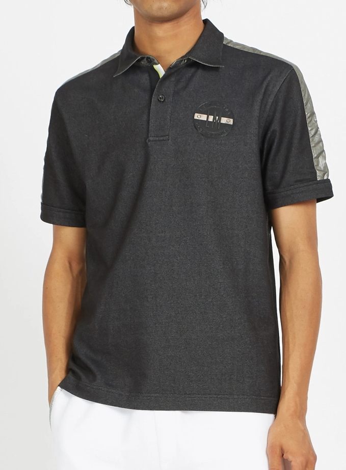 Men's regular fit cotton blend short sleeve polo shirt BLACK